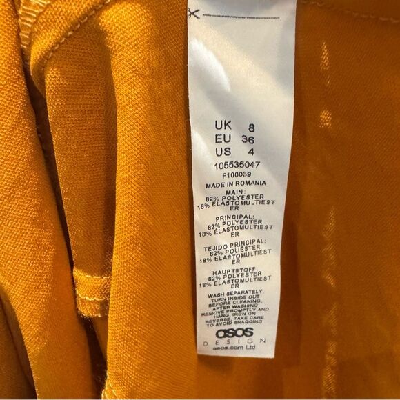 ASOS Design orange twisted halter backless satin midi dress size 4 - Picture 8 of 9